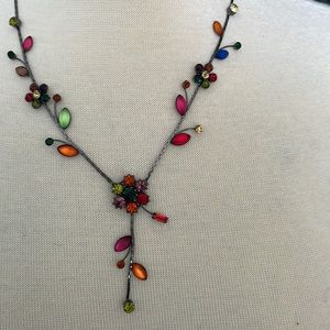 Beautiful multi color stone necklace and matching earrings